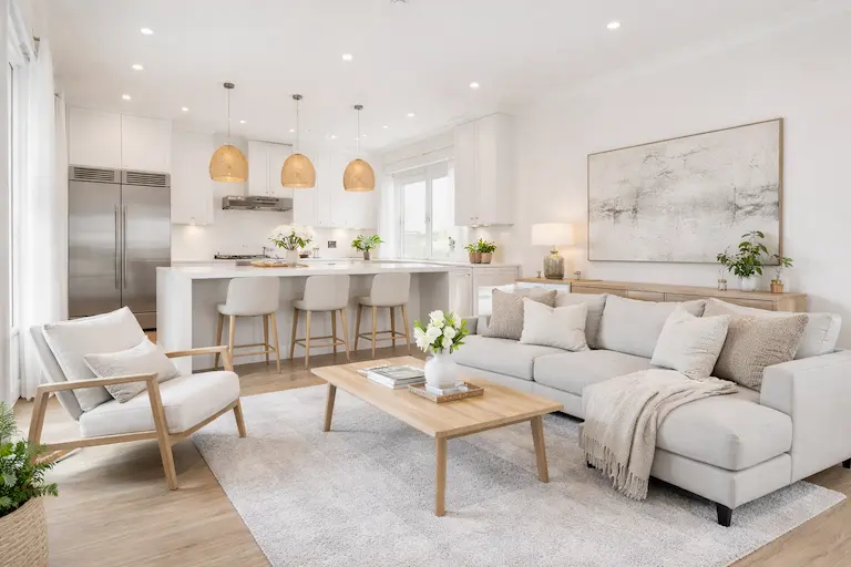 Contemporary open-plan living and kitchen